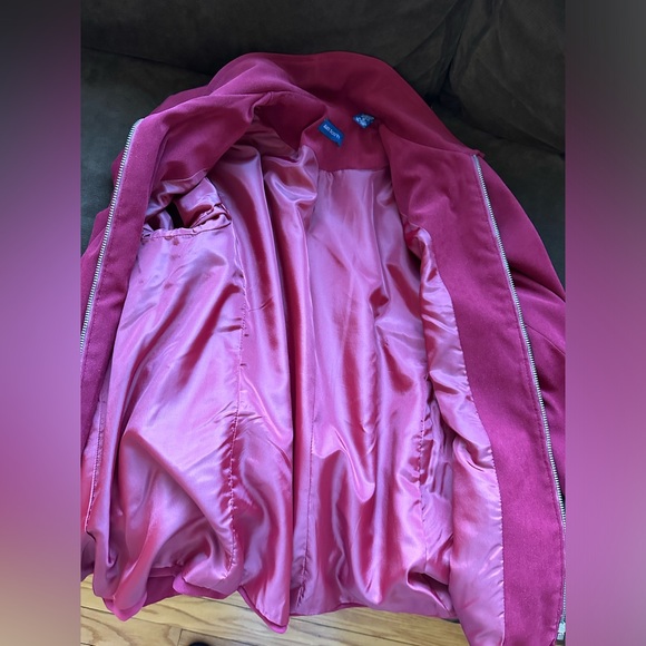 Karen Scott Red Zip Collared & Pockets Shoulder Pads Fully Lined S 12 Zip Front. - Picture 12 of 15